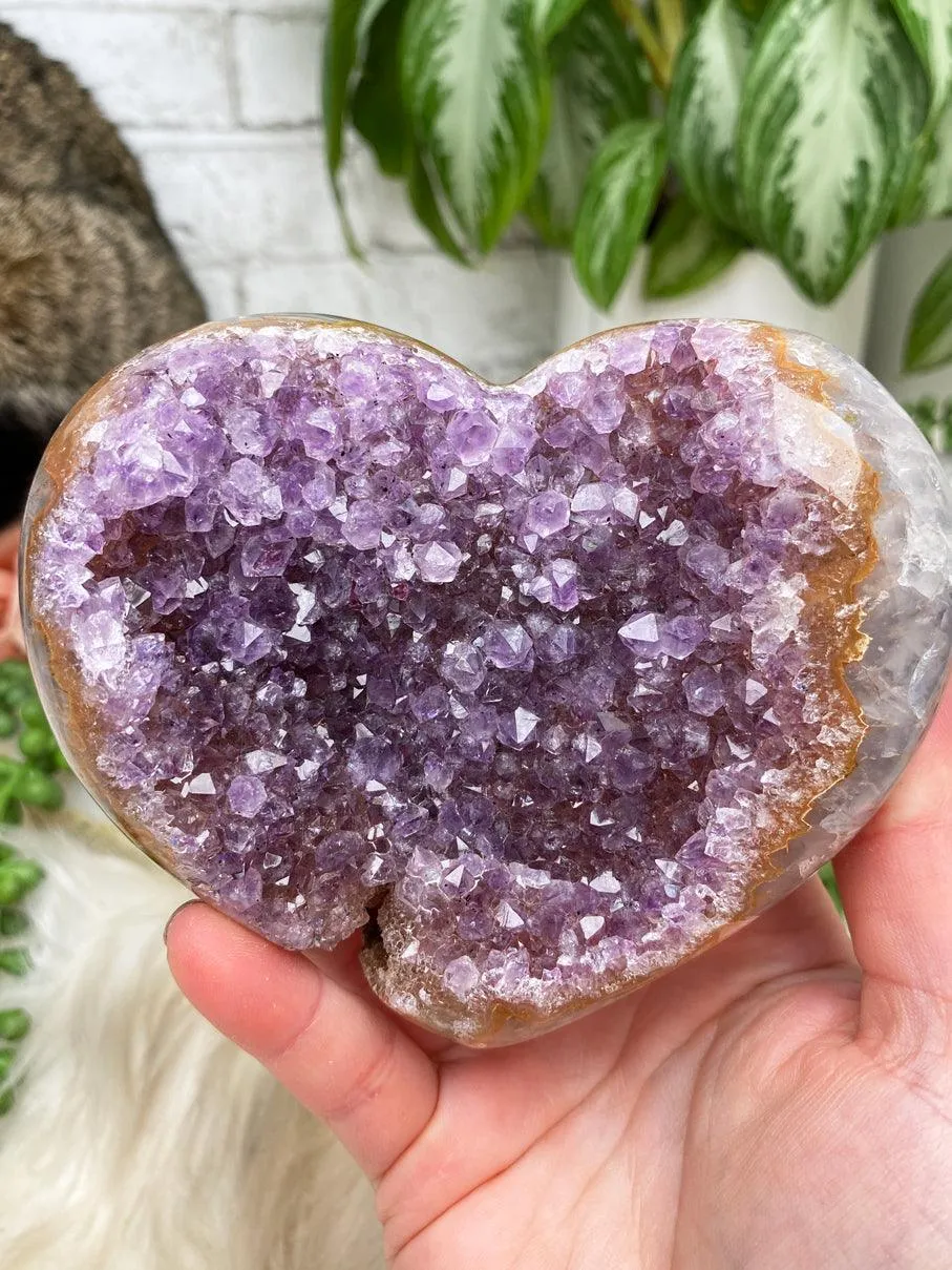 Amethyst Cluster Hearts