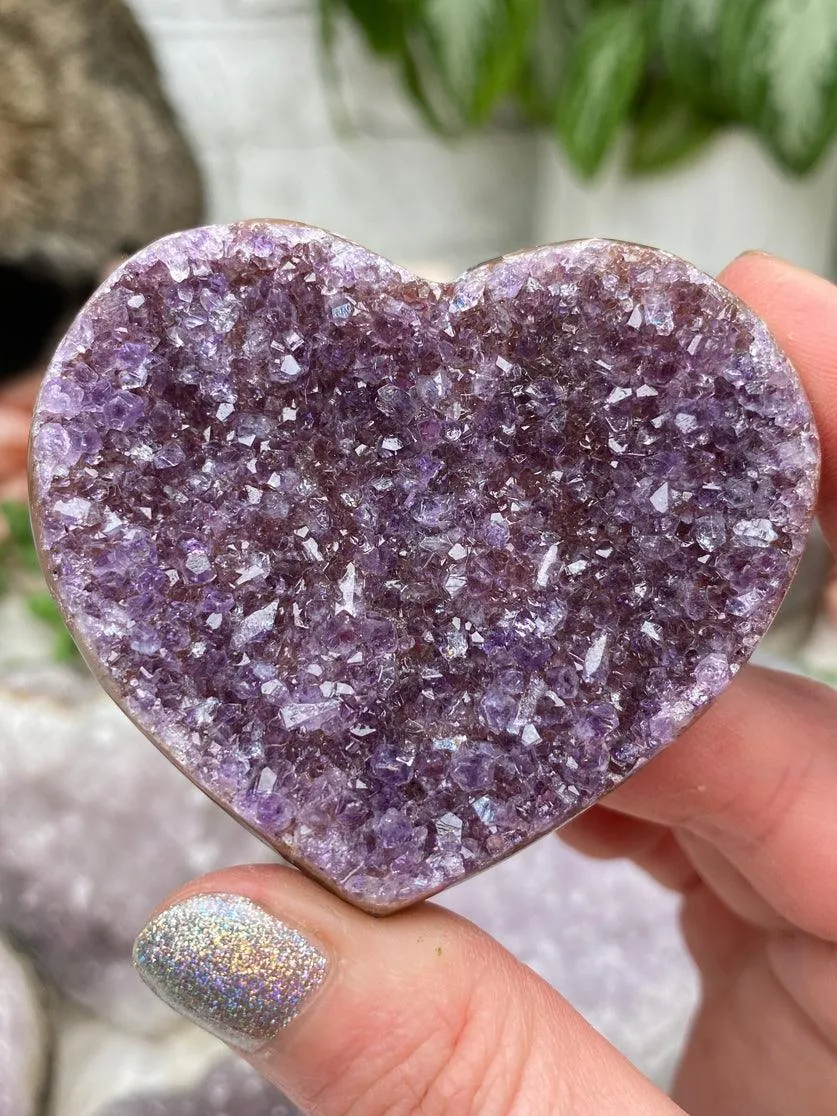 Amethyst Cluster Hearts