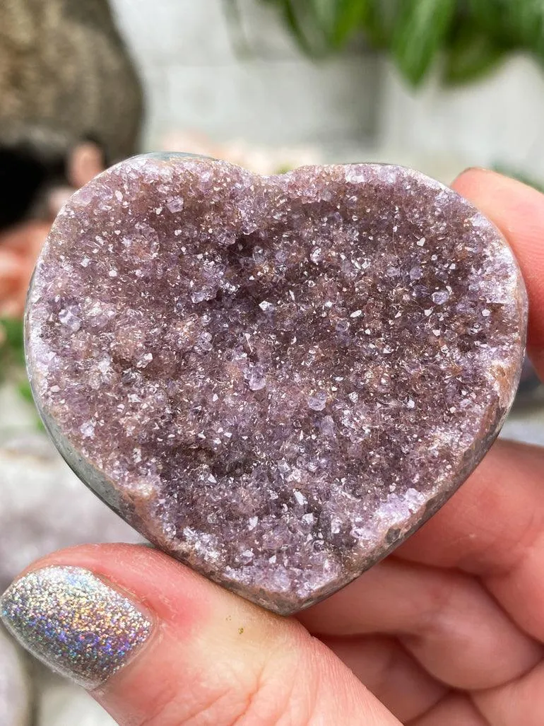 Amethyst Cluster Hearts
