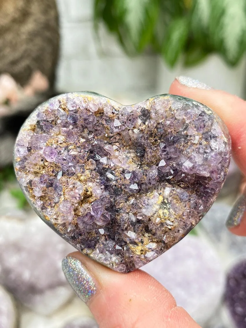 Amethyst Cluster Hearts