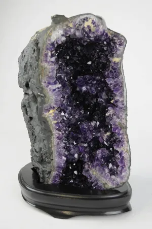 AMETHYST GEODE WITH WOODEN BASE