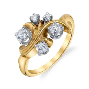 Antique Five-Diamond Cocktail Ring