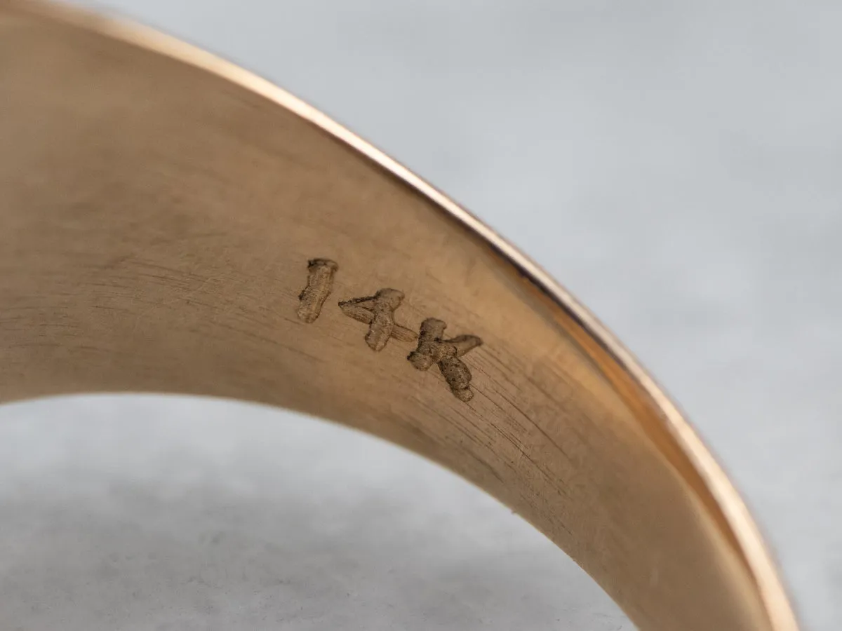 Antique Patterned Gold Signet Ring