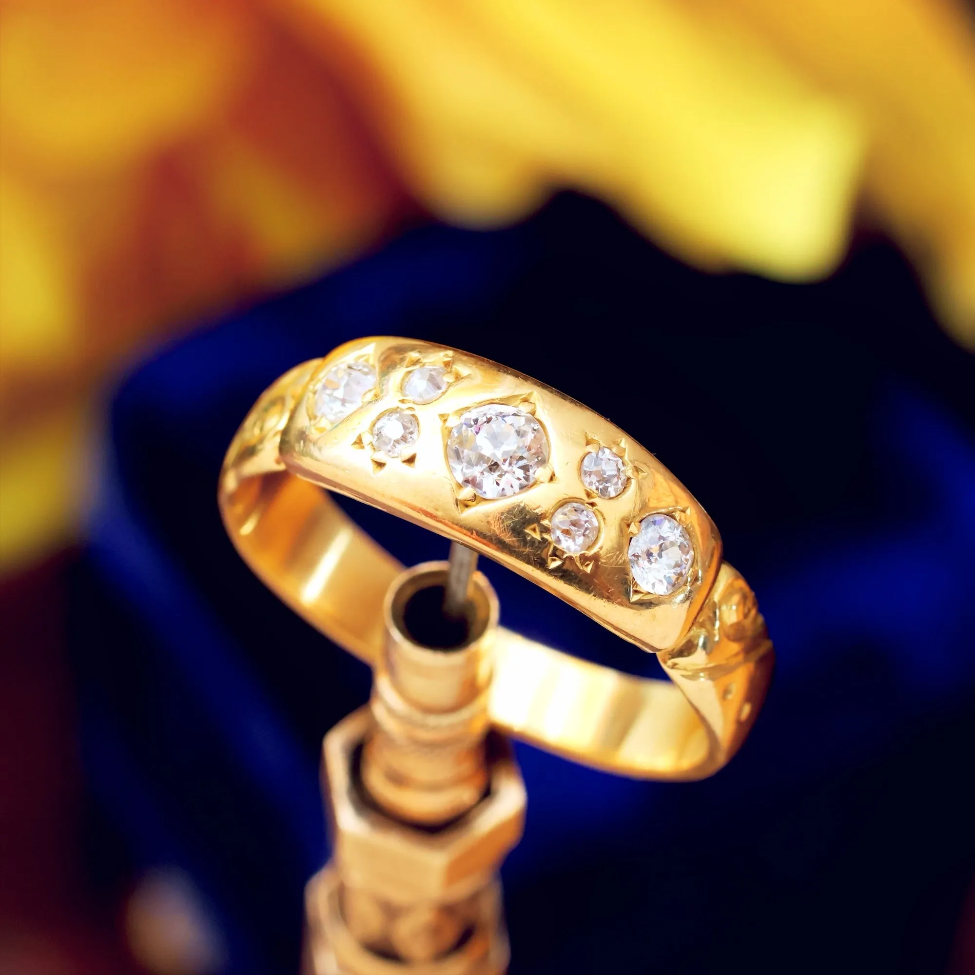 Antique Victorian Hand Cut Diamond Wedding Band