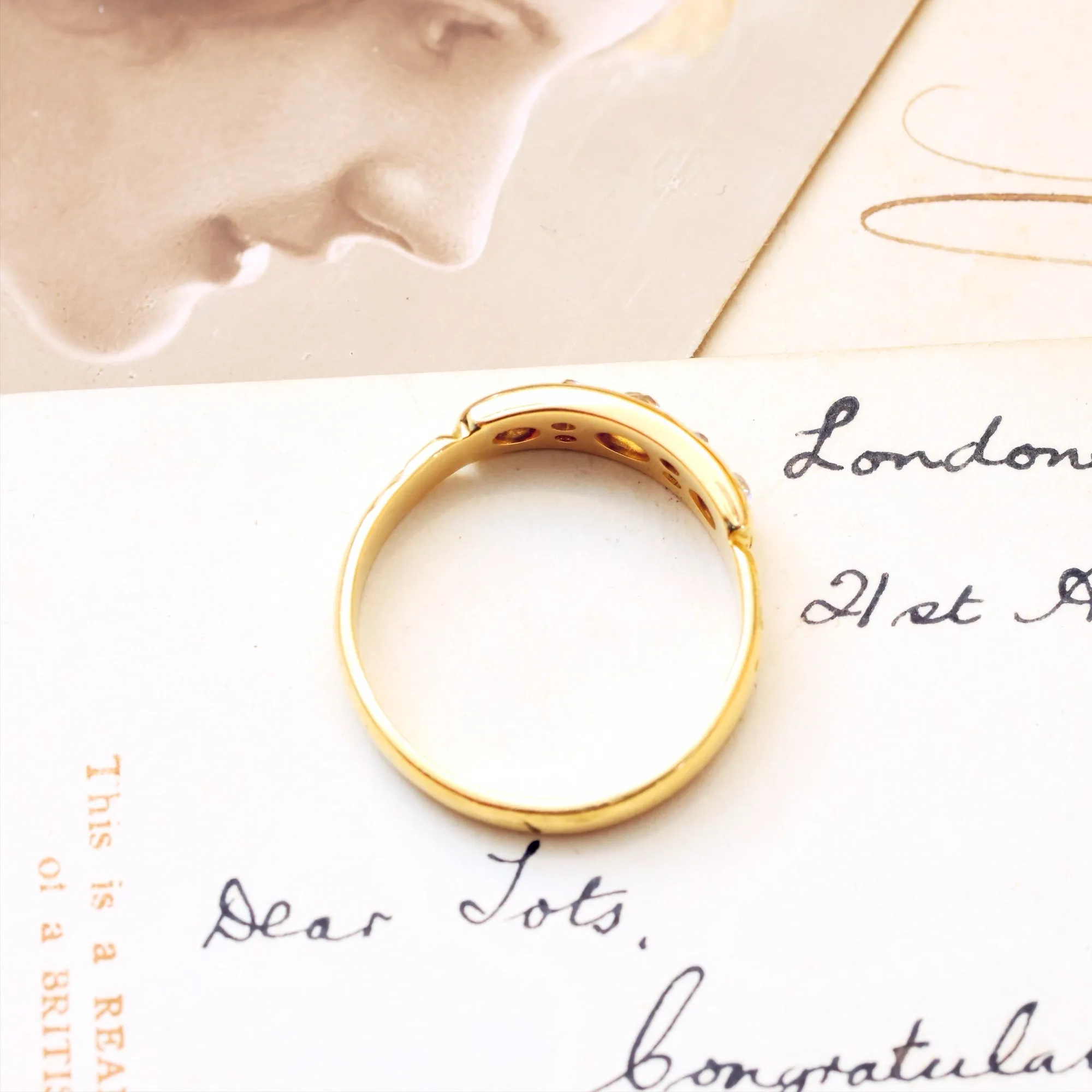 Antique Victorian Hand Cut Diamond Wedding Band