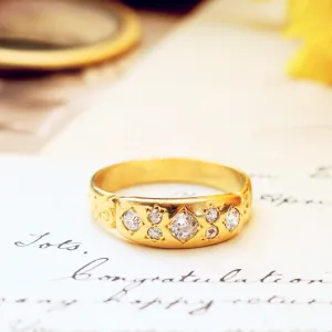 Antique Victorian Hand Cut Diamond Wedding Band