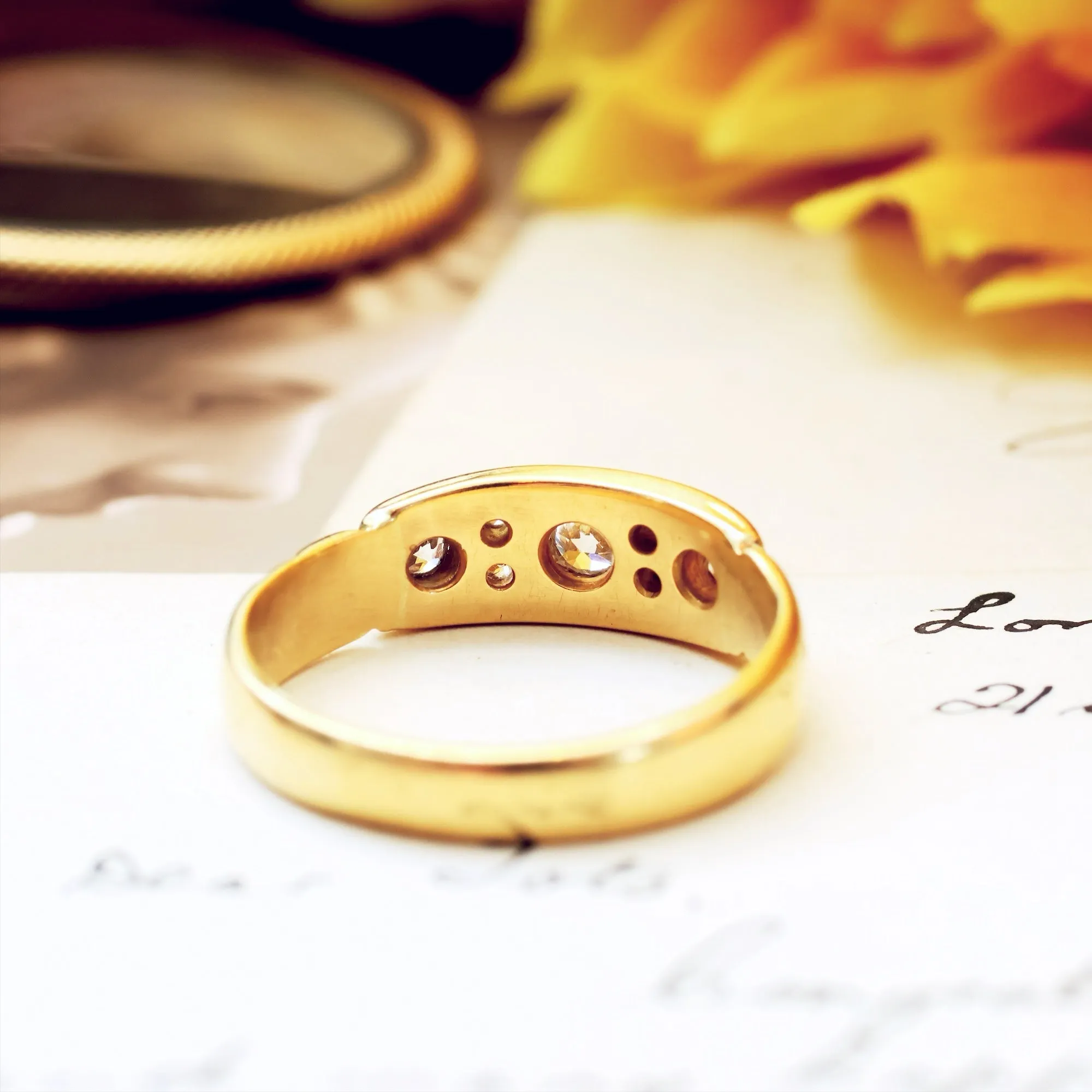 Antique Victorian Hand Cut Diamond Wedding Band