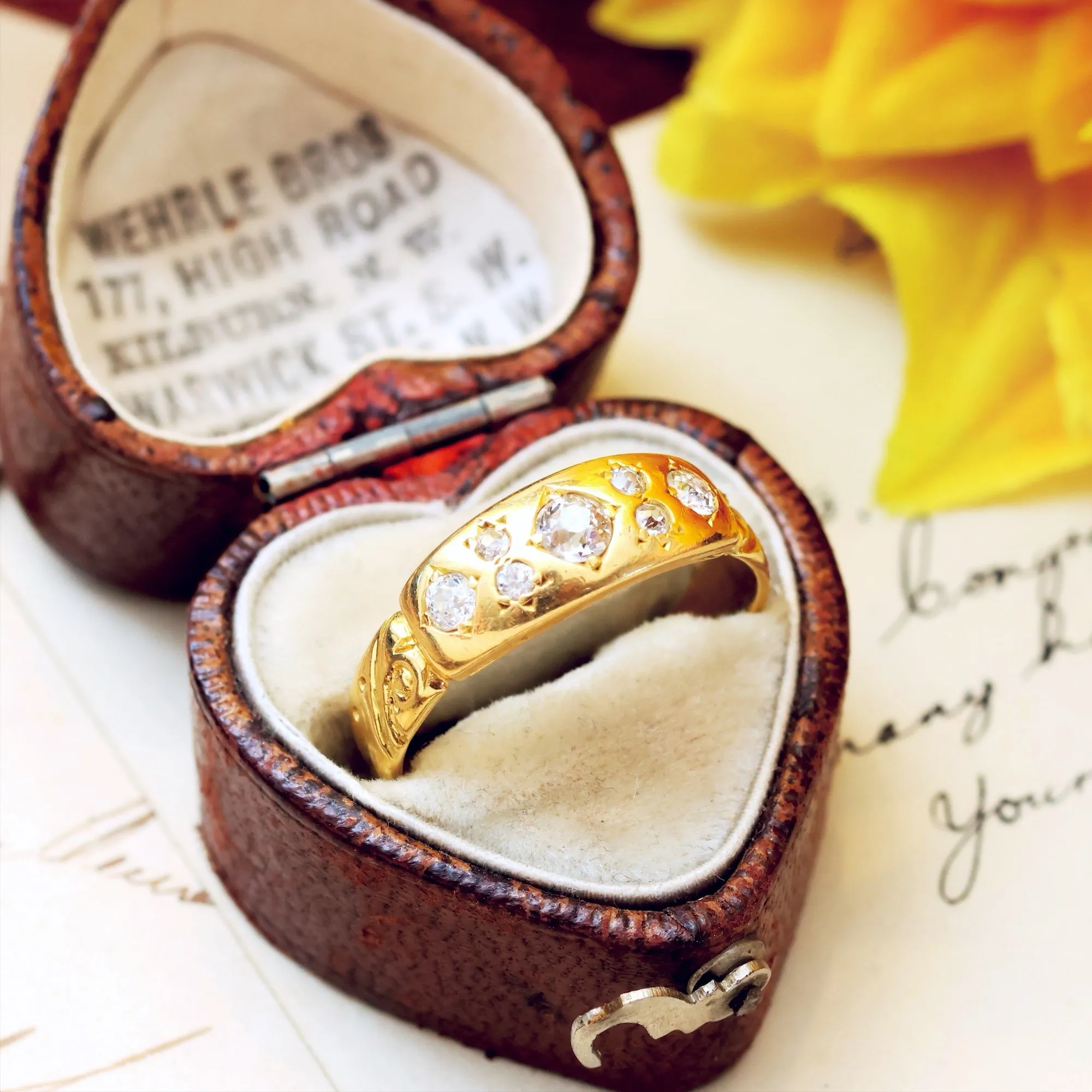 Antique Victorian Hand Cut Diamond Wedding Band