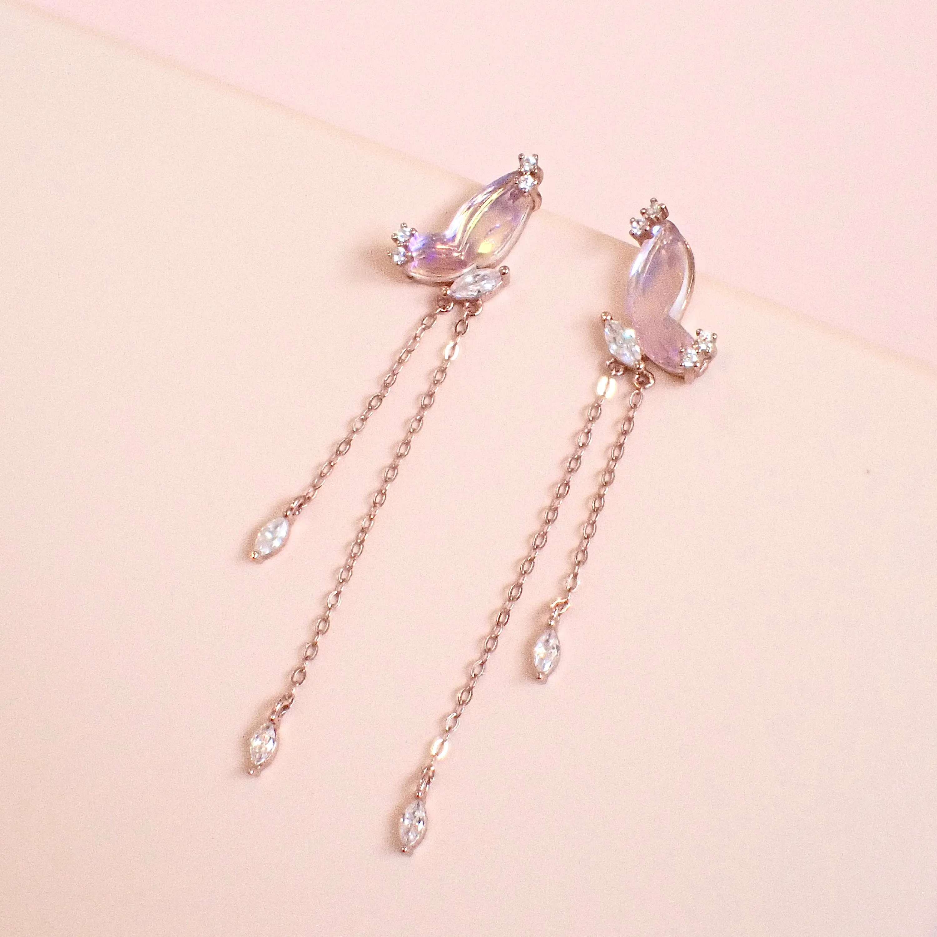 Aurora Butterfly Dangling Earrings 925 Silver