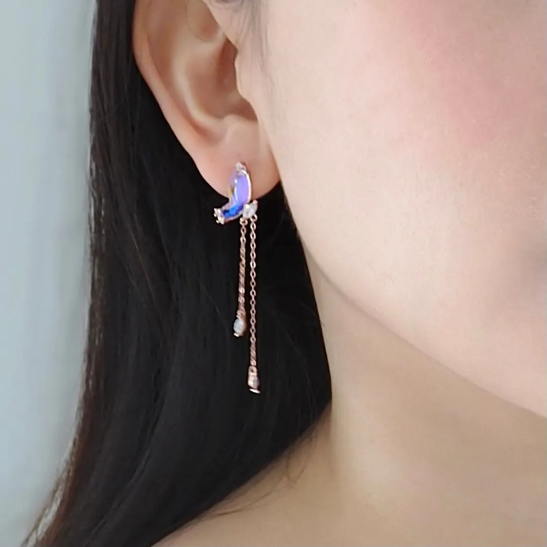 Aurora Butterfly Dangling Earrings 925 Silver