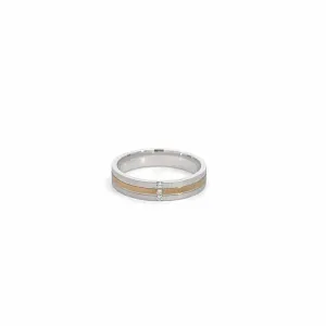 Baikalla™ 18k Two Tone Diamond Mens Wedding Band
