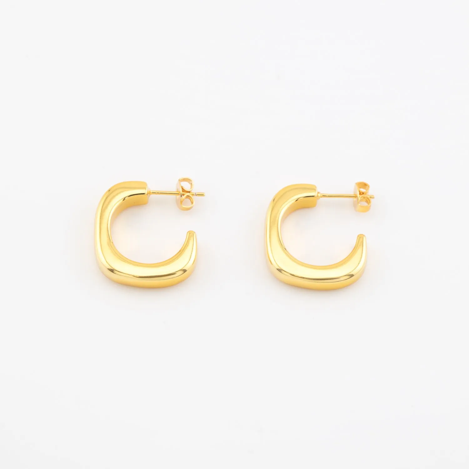 Be There Be Square Hoops - Gold