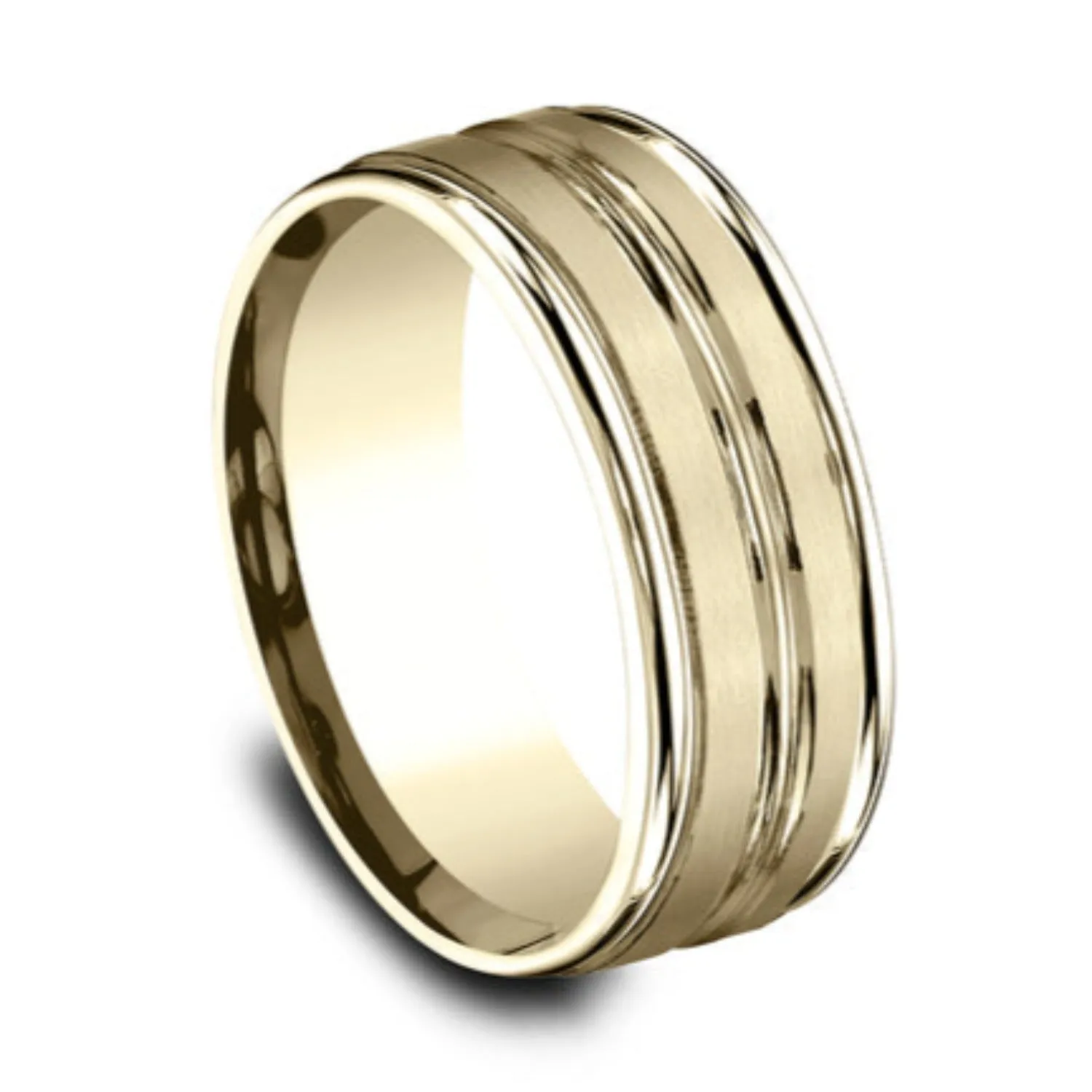 Benchmark "The Echo" 8MM Satin Finish Wedding Band