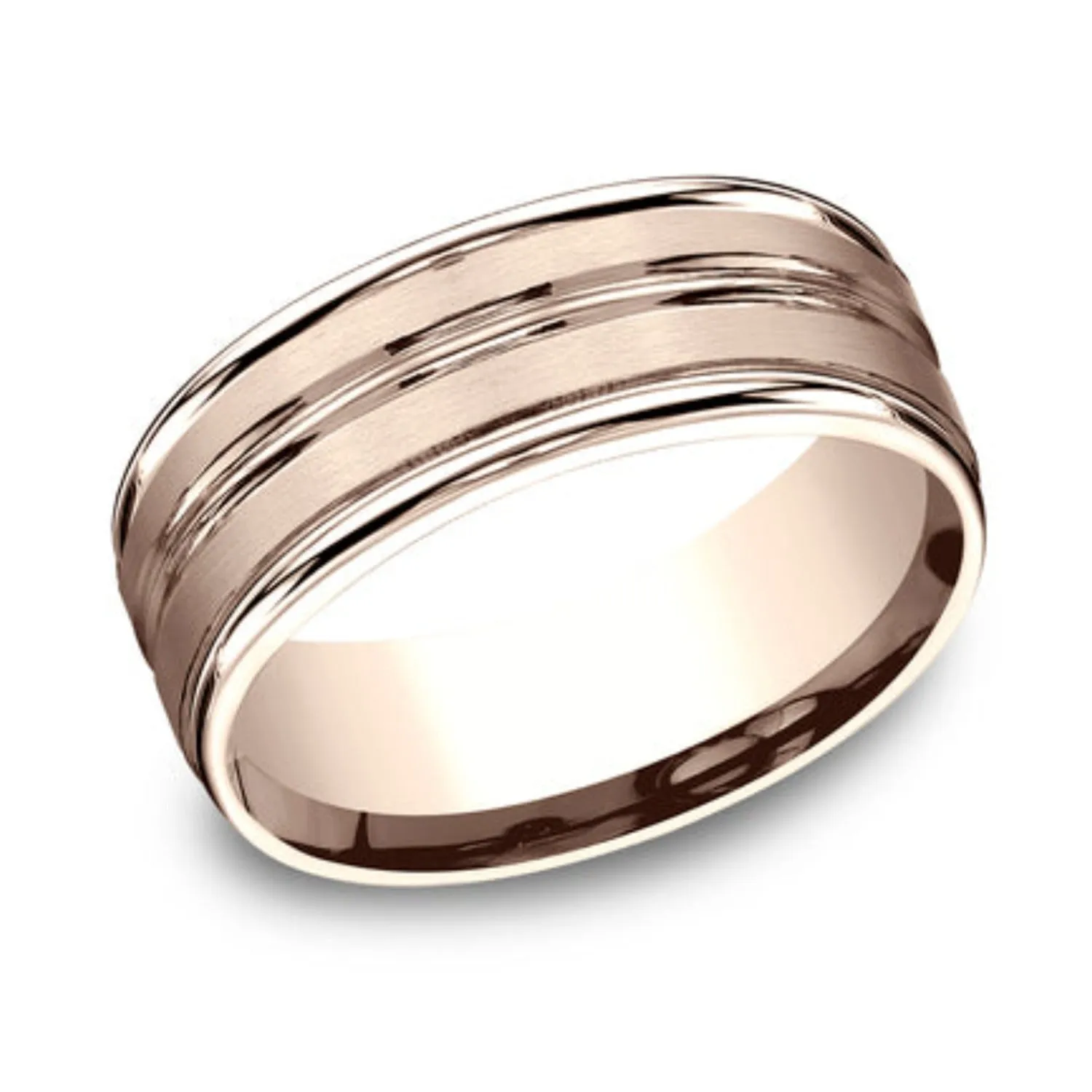 Benchmark "The Echo" 8MM Satin Finish Wedding Band