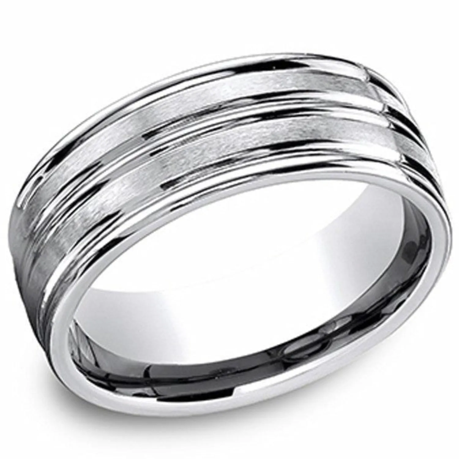 Benchmark "The Echo" 8MM Satin Finish Wedding Band