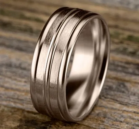 Benchmark "The Echo" 8MM Satin Finish Wedding Band