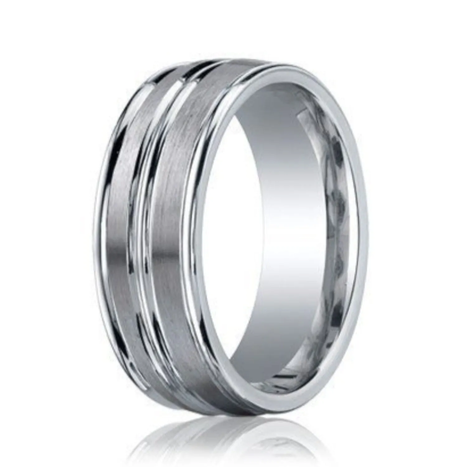 Benchmark "The Echo" 8MM Satin Finish Wedding Band