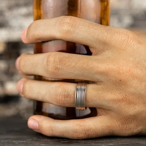 Benchmark "The Echo" 8MM Satin Finish Wedding Band