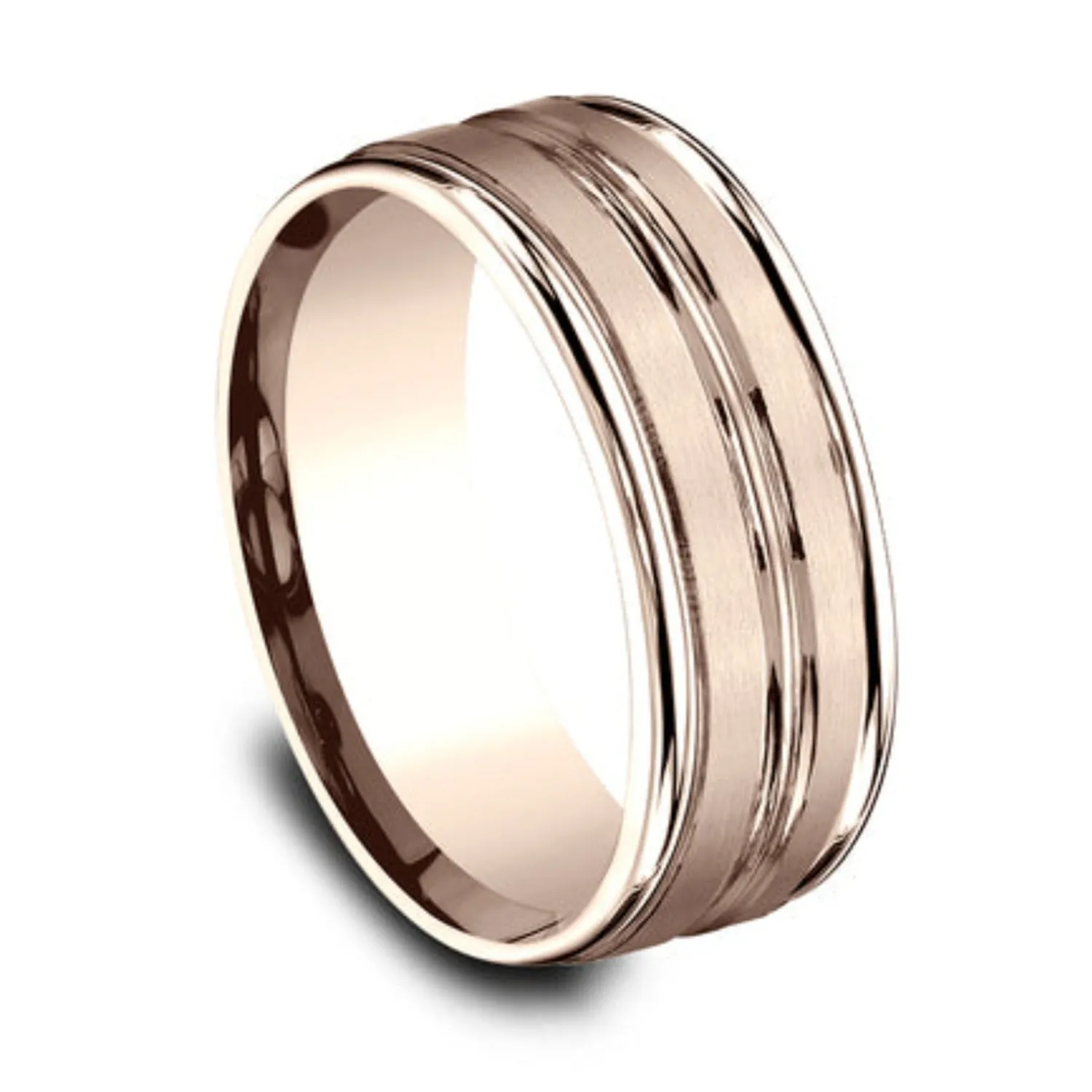 Benchmark "The Echo" 8MM Satin Finish Wedding Band