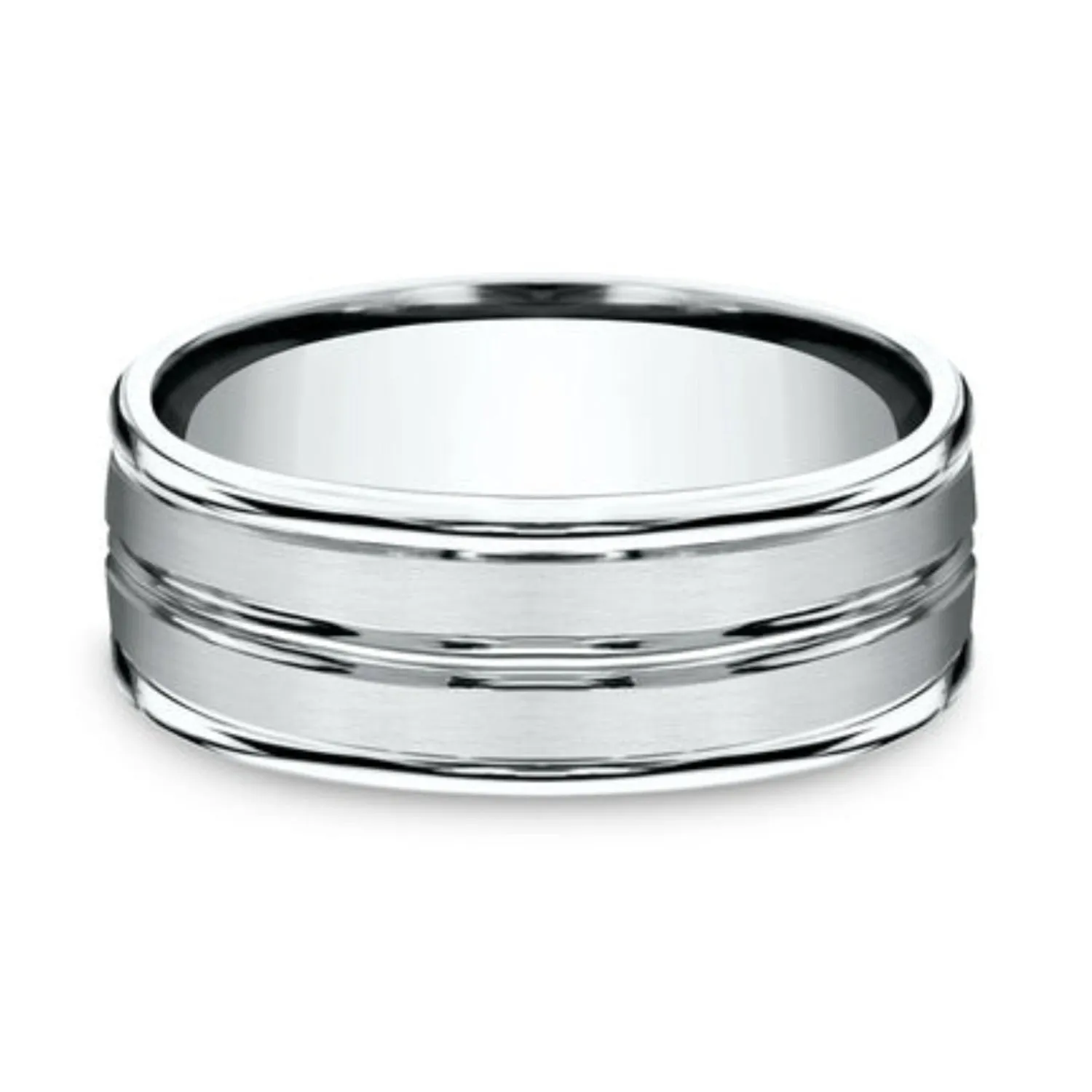 Benchmark "The Echo" 8MM Satin Finish Wedding Band