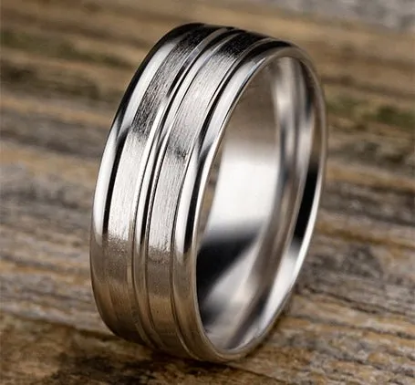 Benchmark "The Echo" 8MM Satin Finish Wedding Band