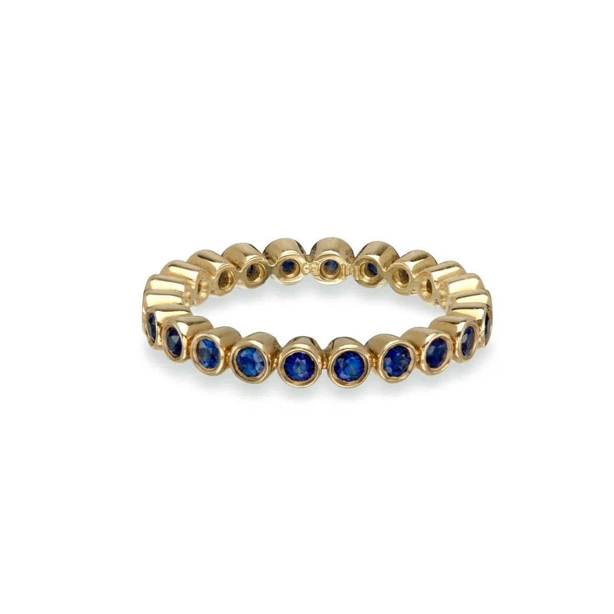 Blue Sapphire Small Bezel Eternity Ring