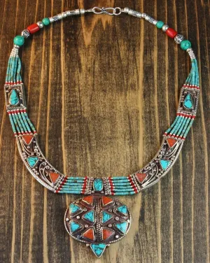 Bold and Tranquil Tibetan Necklace
