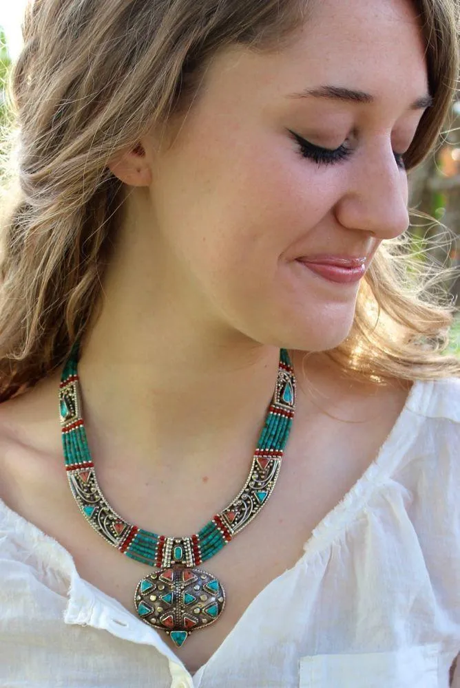 Bold and Tranquil Tibetan Necklace