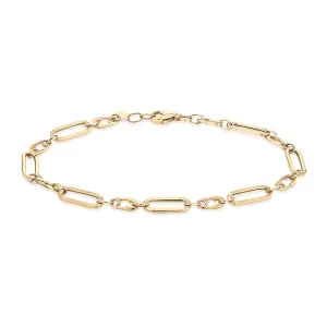 Bracelet with diamond simulant in 10 carat yellow gold