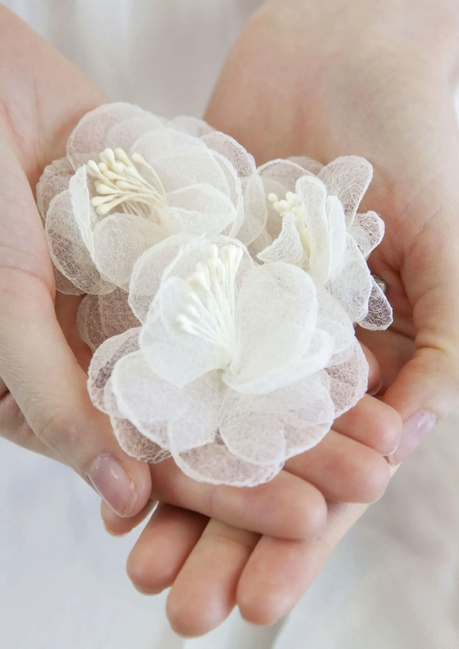 Bridal Dry Flower Hair Clips x 3