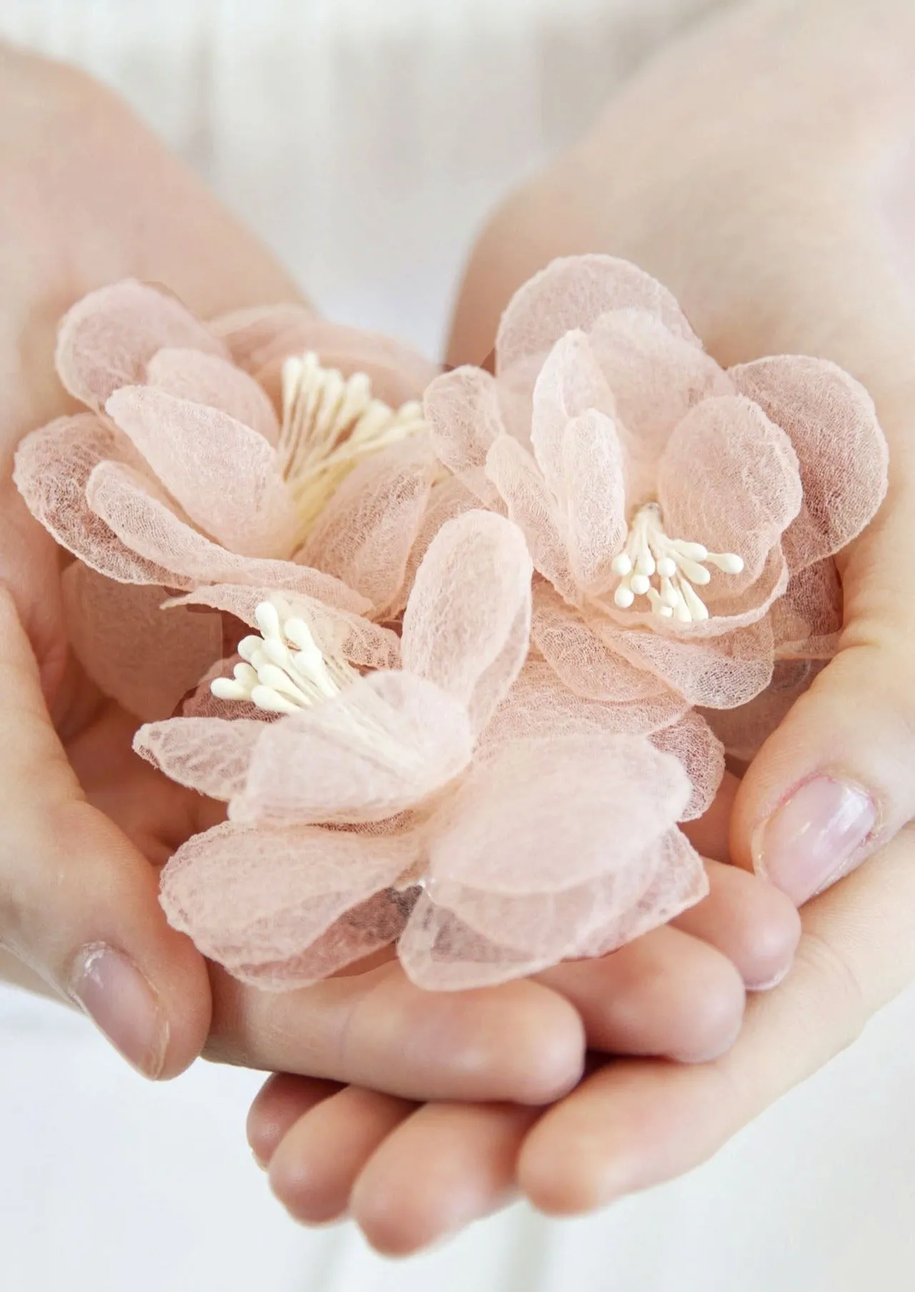 Bridal Dry Flower Hair Clips x 3