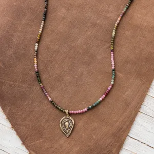 Bronze Hera Necklace on Tourmaline