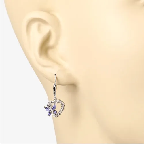 Butterfly and Heart Earrings Genuine Gemstones 925 Sterling Silver