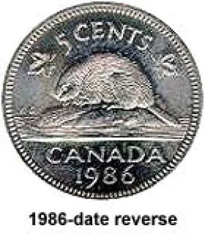 Canada Copper 1994 5 cents  (Elizabeth II) 4.6gr .750