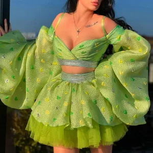 Carolyn Elegant Green Evening Dress