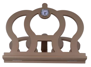 Champagne Crown Shaped Table Top Shtender with Clock