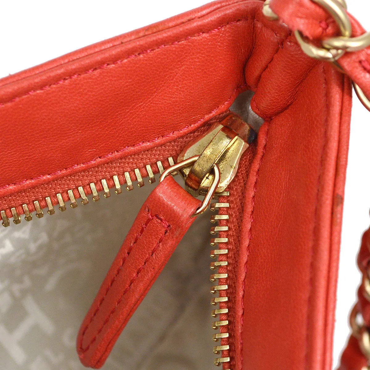 CHANEL 2003-2004 Icon Handbag Coral Pink Lambskin 15713