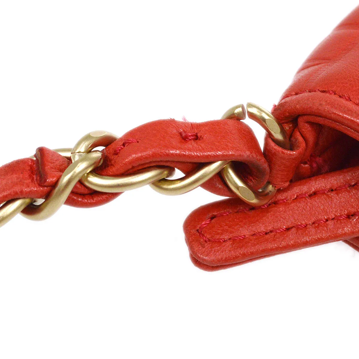 CHANEL 2003-2004 Icon Handbag Coral Pink Lambskin 15713