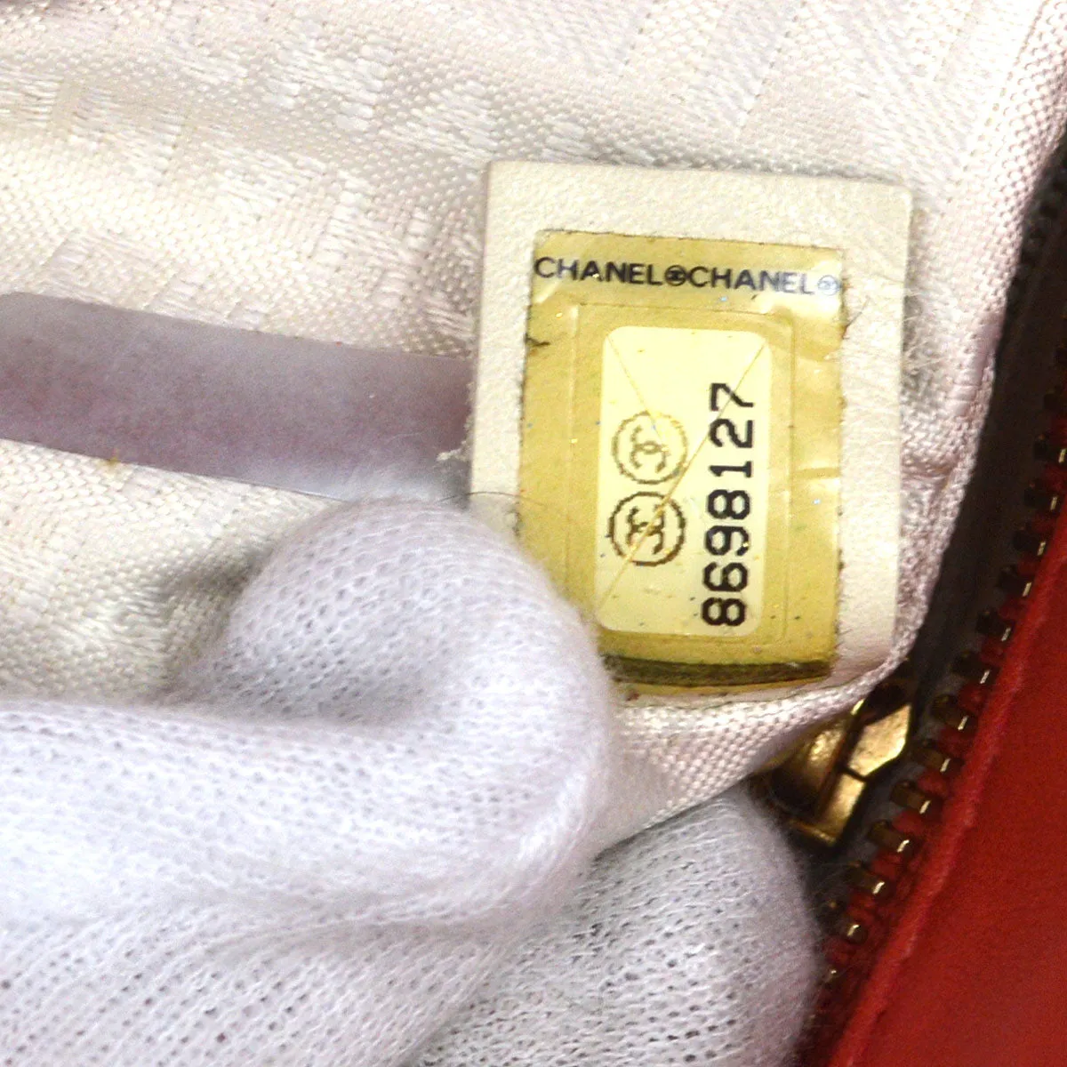 CHANEL 2003-2004 Icon Handbag Coral Pink Lambskin 15713