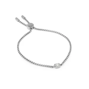 Children's April Diamond Birthstone Bracelet - Silver