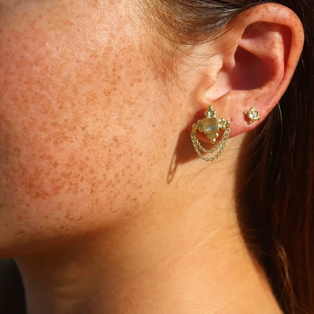 Chloe Citrine Studs 14K Gold Vermeil