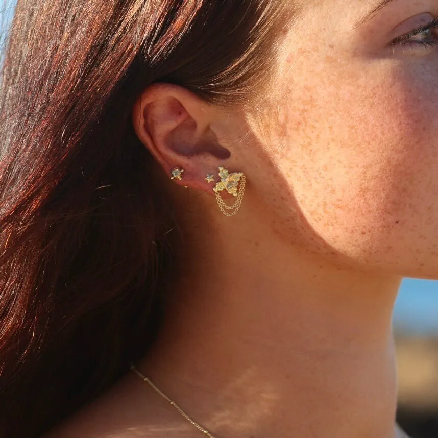 Chloe Citrine Studs 14K Gold Vermeil