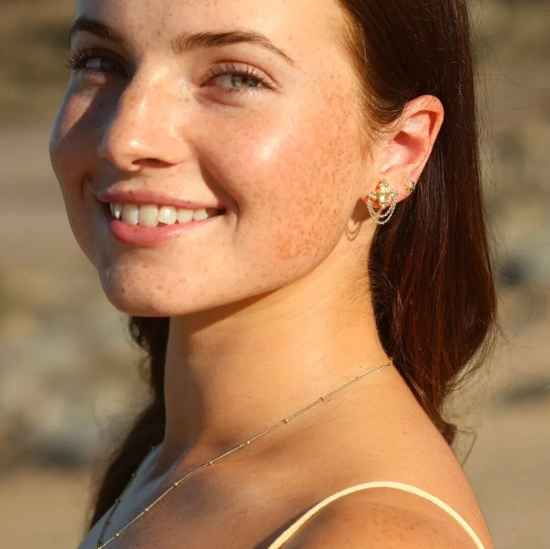 Chloe Citrine Studs 14K Gold Vermeil