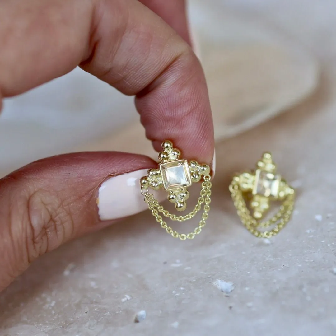 Chloe Citrine Studs 14K Gold Vermeil
