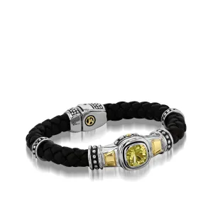 Chorus Lemon Quartz Leather Bracelet
