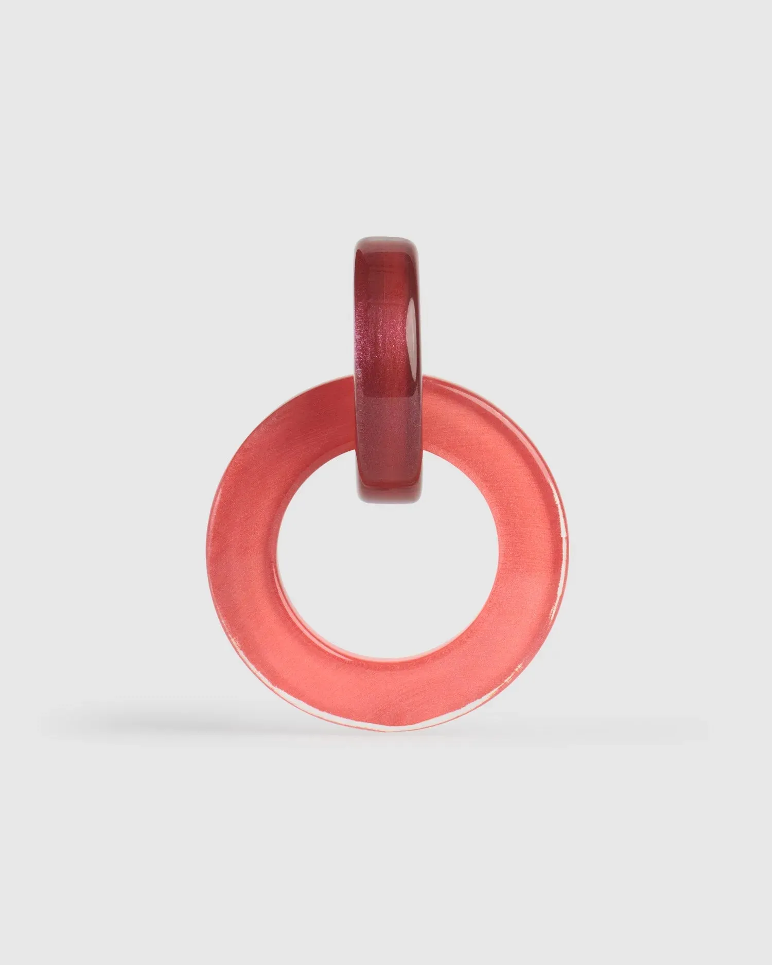 Circle Duet Earrings, Coral