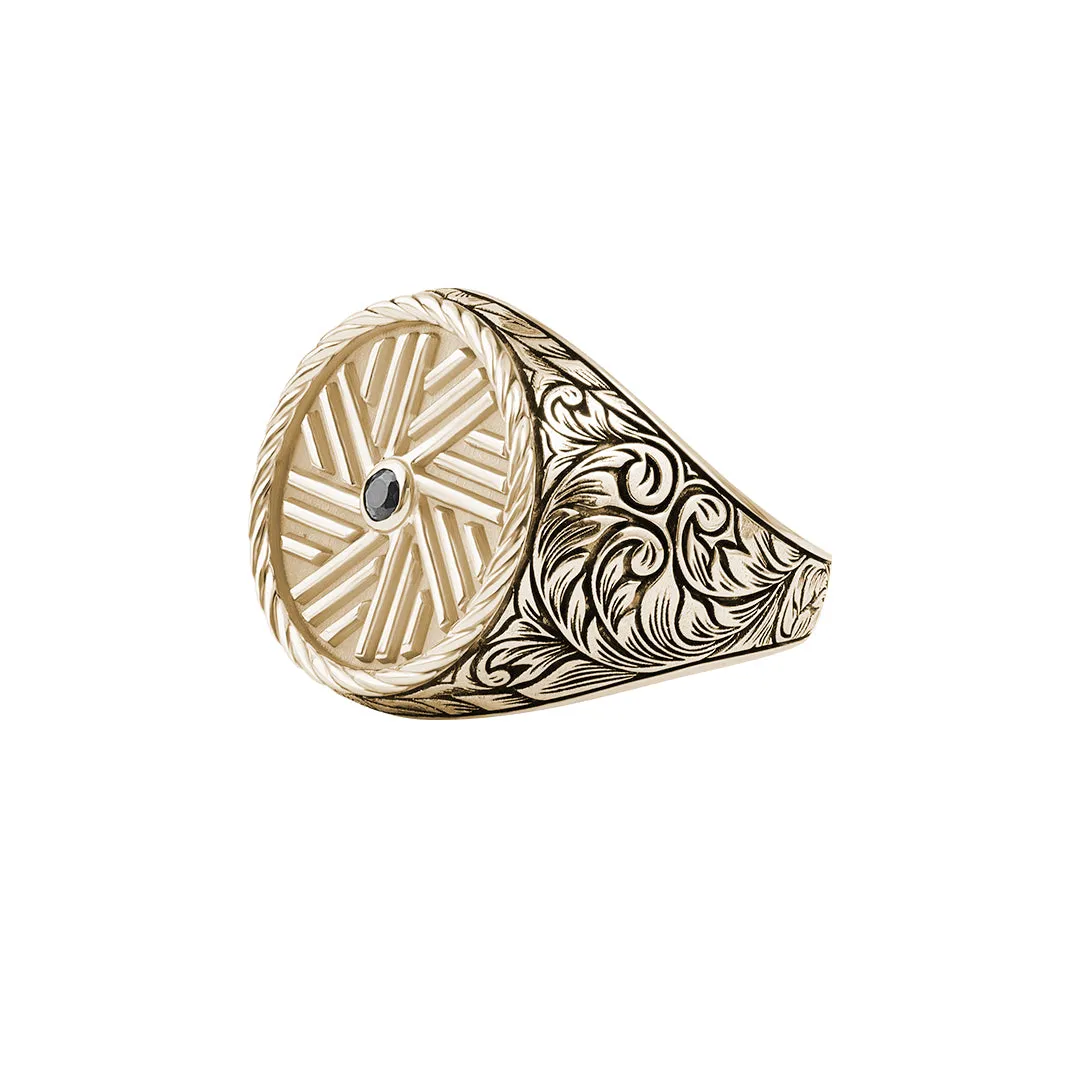 Classic Millstone Signet Ring in Gold