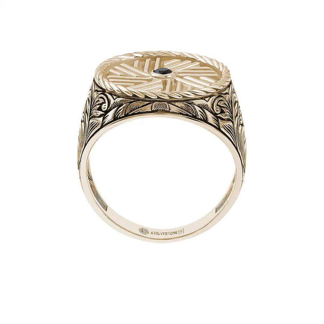Classic Millstone Signet Ring in Gold