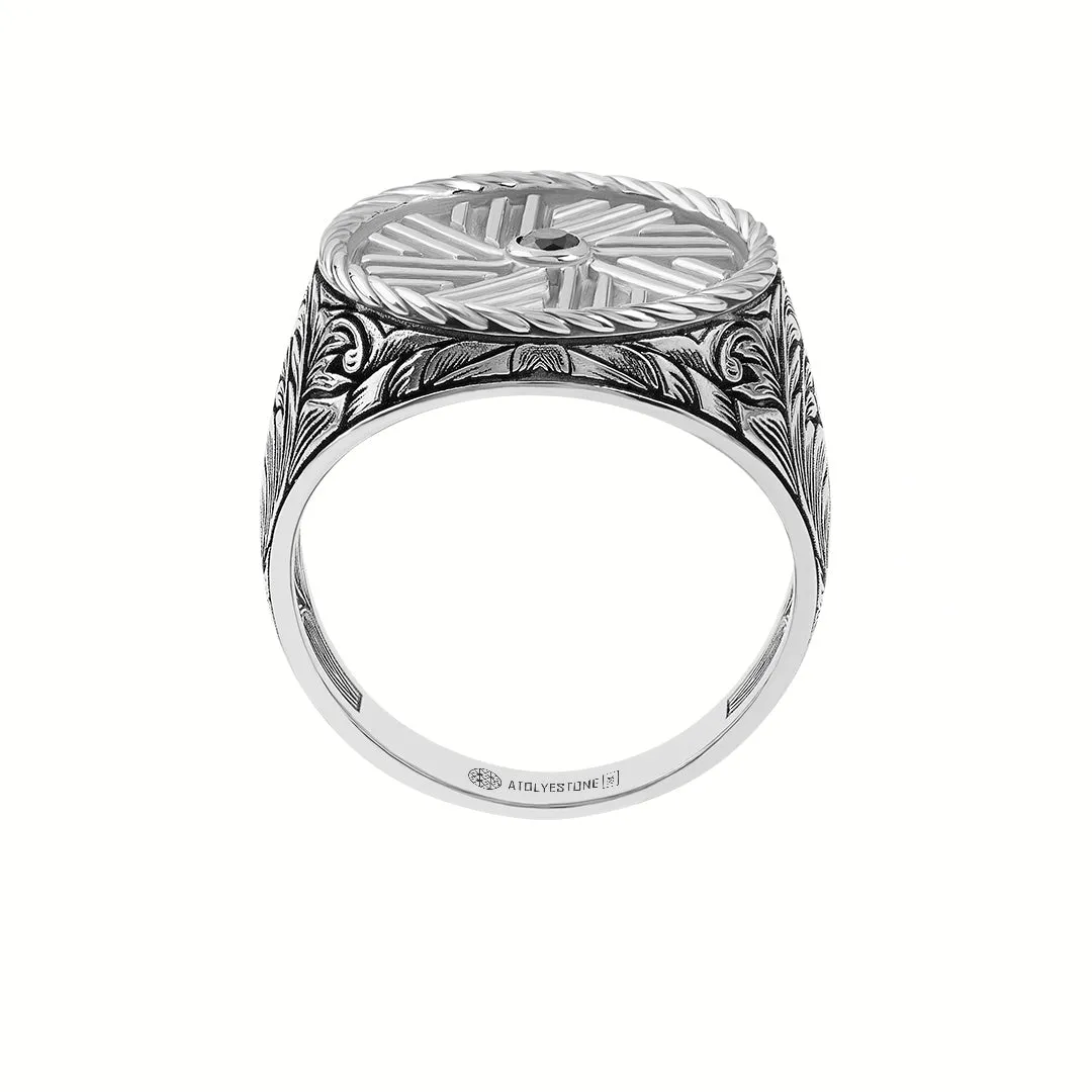 Classic Millstone Signet Ring in Gold