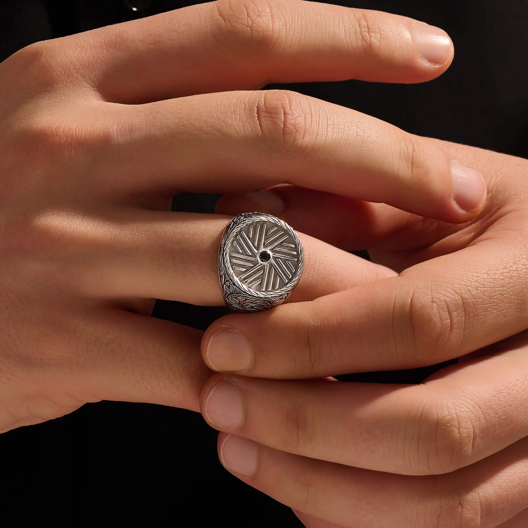 Classic Millstone Signet Ring in Gold